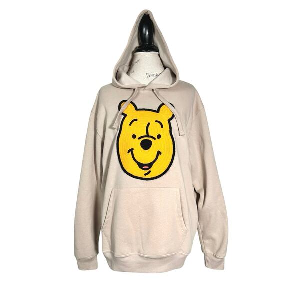 Winnie The Pooh | Unisex | Disney Yarn Knit Appliqué Sand Fleece Hoodie | Sz XL - Picture 2 of 13